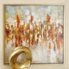 Canvas Abstract Framed Wall Art With Gold Frame Gold - Olivia & May