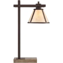 Franklin Iron Works Maricopa Rustic Farmhouse Desk Lamp 21 1/4" High Bronze Metal With USB And AC Power Outlet Mica Shade For Bedroom Living Room Home -Finest Home Decoration GUEST d52f229f 530c 4c97 9595 434188edde6d