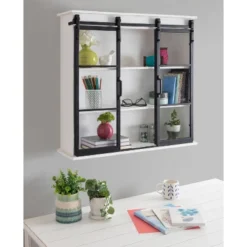 30" X 28" Barnhardt Decorative Wooden Wall Cabinet With 2 Sliding Glass Doors White - Kate & Laurel All Things Decor 11 30" X 28" Barnhardt Decorative Wooden Wall Cabinet With 2 Sliding Glass Doors White - Kate & Laurel All Things Decor -Finest Home Decoration GUEST d611555c c9c7 4d60 81cc 0fa8f3582a9f