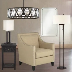 Franklin Iron Works Roscoe Modern Floor Lamp Standing 62" Tall Oil Rubbed Bronze Twin Pole White Drum Shade For Living Room Bedroom Office House Home -Finest Home Decoration GUEST d70b9f6e f33d 43b4 8582 ba99ff9cbf9a