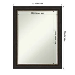 Amanti Art Accent Bronze Narrow Petite Bevel Bathroom Wall Mirror 27.5 X 21.5 In. -Finest Home Decoration GUEST d743763d 9731 479d 8631 cfe3a2f133bf