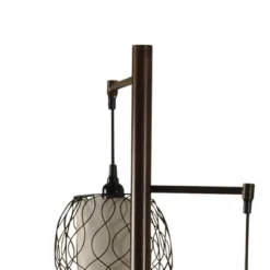 Collective Design Abode 84 Clifton 72-Inch Mid Century Modern Style Floor Lamp With 3 Woven Caged Metal Wire Glass Shades, Dark Bronze -Finest Home Decoration GUEST d78dbf3f 0e91 4c16 b721 5d1b11bfe494