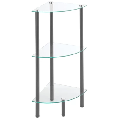 MDesign Glass/Metal Household Corner Organizer Shelf 14 MDesign Glass/Metal Household Corner Organizer Shelf - Image 12