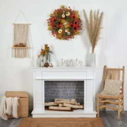 Nearly Natural 30” Fall Acorn, Sunflower, Berries And Autumn Foliage Artificial Wreath 7 Nearly Natural 30” Fall Acorn, Sunflower, Berries And Autumn Foliage Artificial Wreath -Finest Home Decoration GUEST d84718a0 afdd 410e b0a3 23a67037e68c