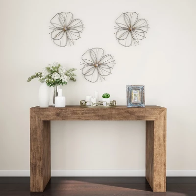 Hastings Home Metallic Wire Layered Flower Hanging Accent Art - Silver/Gold 6 Hastings Home Metallic Wire Layered Flower Hanging Accent Art - Silver/Gold - Image 4