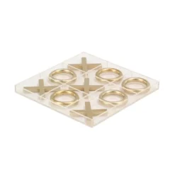 12" Modern Acrylic And Iron Tic Tac Toe Set - Olivia & May -Finest Home Decoration GUEST d9c6d5c9 c0a2 48e3 945f cd3b0551a88a