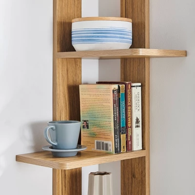 33" X 11.8" Alvar Corner 4 Tier Floating Ledge Column Wall Shelf - Danya B. 10 33" X 11.8" Alvar Corner 4 Tier Floating Ledge Column Wall Shelf - Danya B. - Image 8