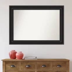 42" X 30" Non-Beveled Colonial Black Wall Mirror - Amanti Art -Finest Home Decoration GUEST da666011 8a91 40e5 b1a0 eff612a633f4