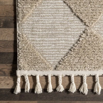 NuLOOM Marissa High/Low Diamond Tassel Area Rug 6 NuLOOM Marissa High/Low Diamond Tassel Area Rug - Image 4