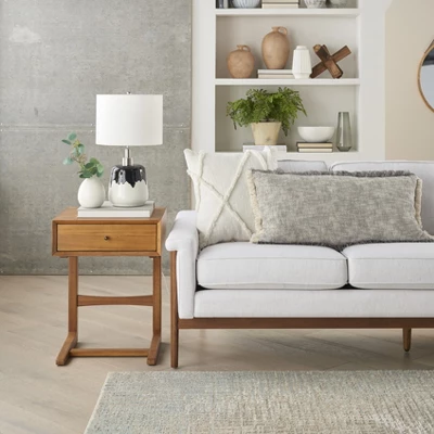 18" Black/White Abstract Splash Ceramic Table Lamp - Nourison 10 18" Black/White Abstract Splash Ceramic Table Lamp - Nourison - Image 8