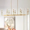 Possini Euro Design Kime Gold Linear Pendant Chandelier 50" Wide Modern 8-Light Fixture For Dining Room House Foyer Kitchen Island Entryway Bedroom -Finest Home Decoration GUEST dcf77310 0ee3 47be 8f40 19a6f2c579fc