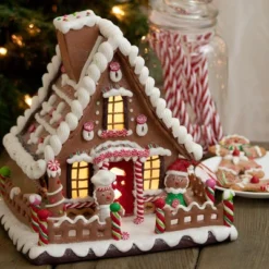 Kurt Adler 10" Battery-Operated Claydough LED Gingerbread House Tablepiece -Finest Home Decoration GUEST dd54c2b9 add1 4979 8966 b8e6359ccbc9