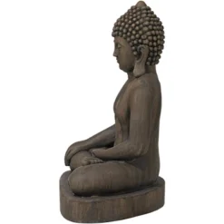 John Timberland Sitting Buddha Statue Sculpture Zen Decor Outdoor Garden Front Porch Patio Yard Outside Dark Sandstone Faux Stone Finish 29 1/2" High -Finest Home Decoration GUEST ddcf9140 e82c 4c3e b1c9 f9a103c24809