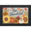 Be Thankful Flowers Doormat 18" X 30" Indoor Outdoor Briarwood Lane