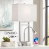 Possini Euro Design Modern Table Lamp With USB Outlet Reading Light LED 29.25" Tall Brushed Nickel Rectangular Off White Shade Bedroom Office 2 Possini Euro Design Modern Table Lamp With USB Outlet Reading Light LED 29.25" Tall Brushed Nickel Rectangular Off White Shade Bedroom Office -Finest Home Decoration GUEST deddd0e4 9a88 4a02 b8f6 8a3608fc9c15
