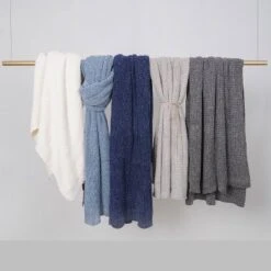 50"x60" Shiny Waffle Chenille Knit Throw Blanket - Evergrace -Finest Home Decoration GUEST df687f77 f460 4cea 9b43 8f9e4e9ee9ef