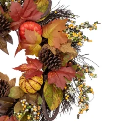 Northlight Sunflower, Pumpkin, Foliage And Pine Cone Fall Harvest Wreath - 24 Inch, Unlit -Finest Home Decoration GUEST e18b5e6a 479b 43f3 8111 8334cd3fcb6f