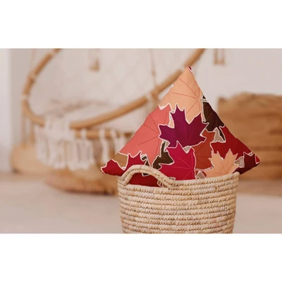 16"x16" Leaf Pile Square Throw Pillow - E By Design 4 16"x16" Leaf Pile Square Throw Pillow - E By Design - Image 2