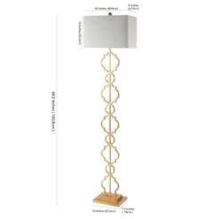 64.5" Iron Selina Ogee Trellis Modern Floor Lamp (Includes LED Light Bulb) Gold - Jonathan Y -Finest Home Decoration GUEST e251ec72 3400 4d0e a384 ae7c4bc4af73