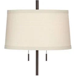 Possini Euro Design Nayla Modern Floor Lamp 62 1/2" Tall Bronze Metal Off White Fabric Tapered Drum Shade For Living Room Bedroom Office House Home -Finest Home Decoration GUEST e2856358 a89a 462f bf02 3c6182f0b99a