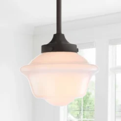 7.2" Adjustable Metal/Glass Kurtz Drop Pendant (Includes Energy Efficient Light Bulb) - JONATHAN Y -Finest Home Decoration GUEST e30fd67b 9550 48d4 98b4 801fa025720e