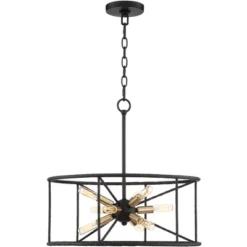 Possini Euro Design La Vista Black Chandelier 20 1/4" Wide Modern Sputnik 9-Light Fixture For Dining Room House Foyer Kitchen Island Entryway Bedroom -Finest Home Decoration GUEST e488085c 7686 4e8a 9dc4 bb9aa5098c47