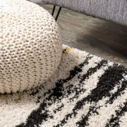Nova Modern Bold Strie' Shag Area Rug - JONATHAN Y -Finest Home Decoration GUEST e4b9bae5 03f0 41cc 9fc8 e91d2e0d1e69