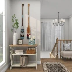 Set Of 2 Wood Paddle Novelty Canoe Oar Wall Decors With Arrow And Stripe Patterns - Olivia & May -Finest Home Decoration GUEST e58cc031 a9fb 4ab1 ba9a 33f3f4cc230d