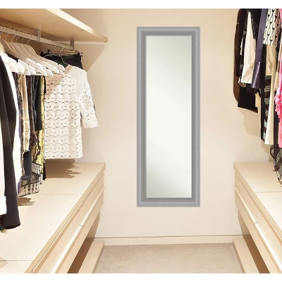 19" X 53" Non-Beveled Peak Polished Nickel Narrow Full Length On The Door Mirror - Amanti Art 7 19" X 53" Non-Beveled Peak Polished Nickel Narrow Full Length On The Door Mirror - Amanti Art - Image 6