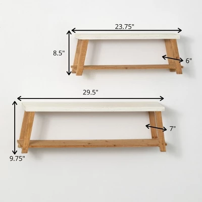 Sullivans Bench-Seat-Shaped Wall Shelf Set Of 2, 9.75"H & 8.5"H White 7 Sullivans Bench-Seat-Shaped Wall Shelf Set Of 2, 9.75"H & 8.5"H White - Image 5