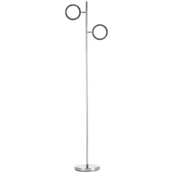 HOMCOM Ultra-Bright Floor Lamp With 180° Adjustable-Head LED Lighting For Bedroom, Living Room Office, & More, Tree Standing Lamp, 800 Lumens, Chrome -Finest Home Decoration GUEST e79f047c 5b04 4766 a45f af8496a94191