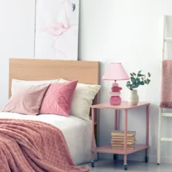 17.25" Contemporary Ceramic Stacking Stones Table Desk Lamp Pink - Creekwood Home -Finest Home Decoration GUEST e89bf158 6012 49c5 8c70 3a12bc053def