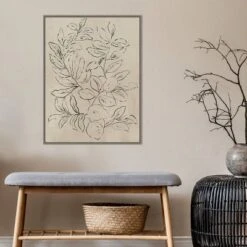 22" X 30" Outlined Leaves I By Asia Jensen Framed Canvas Wall Art Gray Wash - Amanti Art -Finest Home Decoration GUEST e9299770 b444 44e8 b7ff 34a3b53d8788