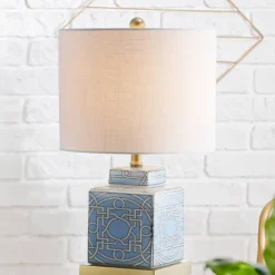 22" Ceramic/Metal Catherine Ginger Jar Table Lamp (Includes LED Light Bulb) Blue - JONATHAN Y -Finest Home Decoration GUEST e9850285 a174 4e7b bf39 05995862bad6