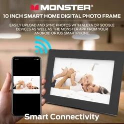Monster Smart Home 16 GB Digital Photo Frame, High Definition 1280p Smart Picture Frame-10 Inch -Finest Home Decoration GUEST ea13a432 6386 41ee a313 5fa9d0cb4024