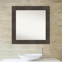 32" X 32" Non-Beveled William Rustic Woodgrain Bathroom Wall Mirror - Amanti Art -Finest Home Decoration GUEST ea35708b 77cf 4a2e 81bb ddcd4c4afc91
