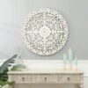 LuxenHome Distressed White Wood Flower Mandala 31.5" Round Wall Decor -Finest Home Decoration GUEST ea5aaf7c d650 4ffd b66f 1ea2d947764b