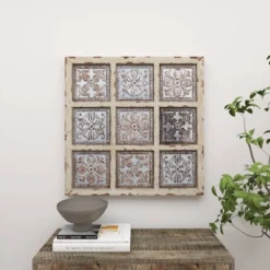 Metal Scroll Wall Decor With Embossed Details Beige - Olivia & May -Finest Home Decoration GUEST eaa60eb3 e23a 4658 92fb c03d03fc428e