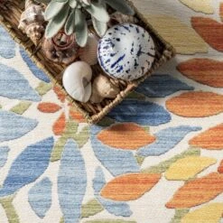 NuLOOM Rosana Floral Machine Washable Indoor/Outdoor Area Rug -Finest Home Decoration GUEST ebc23b71 60c0 44b5 9822 230d33acde83