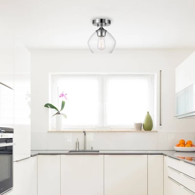 1 Light Harrow Semi Flush Mount Ceiling With Clear Glass Shade Chrome - Globe Electric 4 1 Light Harrow Semi Flush Mount Ceiling With Clear Glass Shade Chrome - Globe Electric - Image 2