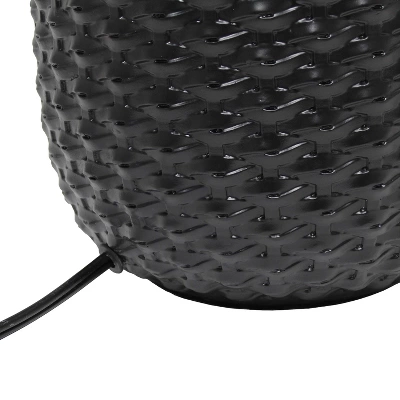 20.4" Traditional Ceramic Purled Texture Bedside Table Desk Lamp With White Fabric Drum Shade Black - Simple Designs 8 20.4" Traditional Ceramic Purled Texture Bedside Table Desk Lamp With White Fabric Drum Shade Black - Simple Designs - Image 6