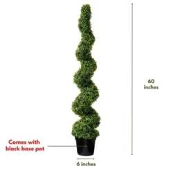 Forever Leaf 60" Spiral Boxwood In Black Pot (2 Pack), Indoor Artificial Plant For Home Decor 11 Forever Leaf 60" Spiral Boxwood In Black Pot (2 Pack), Indoor Artificial Plant For Home Decor -Finest Home Decoration GUEST eeb93bb5 88e0 4cd8 9605 0432cc18d66a