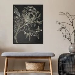 22" X 30" Golden Flower Folklore I By Asia Jensen Framed Canvas Wall Art Black - Amanti Art -Finest Home Decoration GUEST eed74039 ff93 4066 9e16 ca0a663cc219