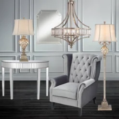 Vienna Full Spectrum Soft Silver Chandelier 24" Wide Crystal Glass 4-Light Fixture For Dining Room House Kitchen Bedroom -Finest Home Decoration GUEST ef9a4103 2b72 4b83 97e3 f98ae76085f6