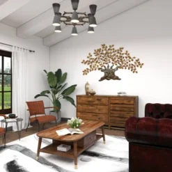 Traditional Metal Tree Indoor Outdoor Wall Decor With Leaves Brown - Olivia & May -Finest Home Decoration GUEST efe7e2fb 7a75 4ee2 81e6 2b777e307cea