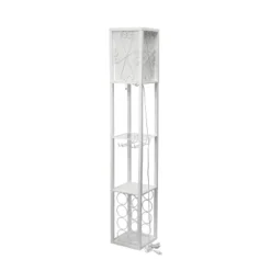 Etagere Storage Shelf Floor Lamp With Linen Shade White - Simple Designs -Finest Home Decoration GUEST eff8aa2d 34b7 495a 83f0 a9766ec38f19