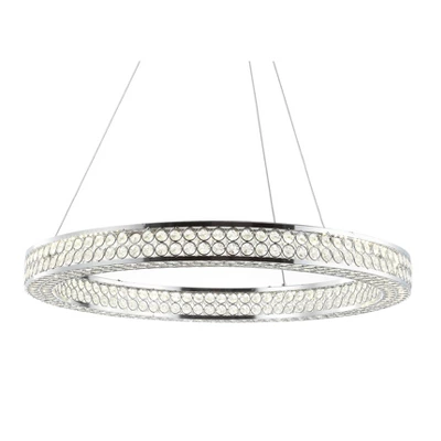 24.7" Crystal/Metal Round Benton Chandelier (Includes Energy Efficient Light Bulb) Silver - JONATHAN Y 3 24.7" Crystal/Metal Round Benton Chandelier (Includes Energy Efficient Light Bulb) Silver - JONATHAN Y
