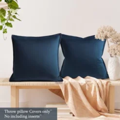PiccoCasa Decorative Velvet Throw Pillow Covers Square Solid Cushion Pillow Cases 2 Pcs