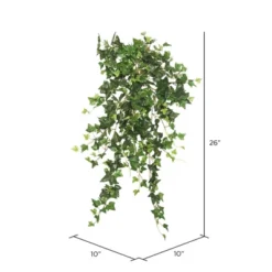 Vickerman 26" Artificial Green Mini Ivy Hanging Bush.