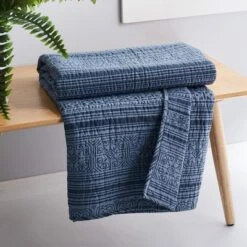 Tolteca Quilted Throw - Indigo - Levtex Home